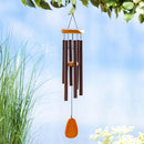 Avria Wood Top Hand-Tuned Wind Chime, Bronze, 29"