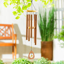 VivaStyle Wind Chime, Bronze Metal Wind Chime with Amber Gem, 32"H