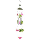 Palm Beach Wind Chime, Metal, Flamingo & Palm Leaf Icons, 34.5"