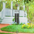 Avria Stained Glass Hand-Tuned Wind Chime, Pink Flowers, 36"