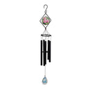Avria Stained Glass Hand-Tuned Wind Chime, Pink Flowers, 36"