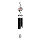 Avria Stained Glass Hand-Tuned Wind Chime, Pink Flowers, 36"