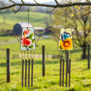 Cottage Garden Decorative Wind Chime, Glass, Watering Can Shape, Asst of 2