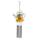 Cottage Garden Decorative Wind Chime, Glass, Watering Can Shape, Asst of 2