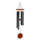Avria Wind Chime, Tuned Windchime, Hexagonal Shaped Wood Sail and Ring Top,27"H, Black