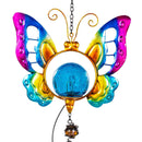 Cottage Garden Wind Chime, Solar, Metal, Butterfly and Dragonfly, Asst of 2