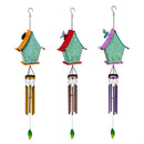 What She Shed Wind Chime, Metal, Decorative Birdhouse, 34", Asst of 3