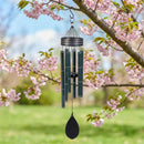 Avria Wind Chime, Tuned Wind Chime, Laser stripe on Ring Top, 27"H, Dark Green