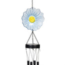 Cottage Garden Wind Chime, Metal & Glass Flower, 33", Asst of 3