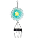 Cottage Garden Wind Chime, Metal & Glass Flower, 33", Asst of 3