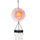 Cottage Garden Wind Chime, Metal & Glass Flower, 33", Asst of 3
