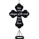 Memorial Decorative WInd Chime, Metal Lasercut, Cross