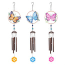 Cottage Garden Wind Chime, Metal, Butterfly, 32.5", Asst of 3