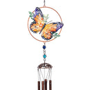 Cottage Garden Wind Chime, Metal, Butterfly, 32.5", Asst of 3