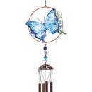 Cottage Garden Wind Chime, Metal, Butterfly, 32.5", Asst of 3