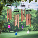 Cottage Garden Wind Chime, Metal & Glass, Agate Dangle, 26", Asst of 4