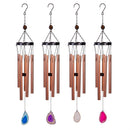 Cottage Garden Wind Chime, Metal & Glass, Agate Dangle, 26", Asst of 4
