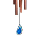 Cottage Garden Wind Chime, Metal & Glass, Agate Dangle, 26", Asst of 4