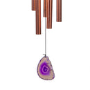 Cottage Garden Wind Chime, Metal & Glass, Agate Dangle, 26", Asst of 4