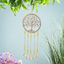Petal & Plow Wind Chime, Metal, Tree of Life with Decorative Beads, 22"