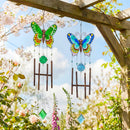Cottage Garden Wind Chime, Glass and Metal, Butterfly Asst of 2