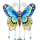 Cottage Garden Wind Chime, Glass and Metal, Butterfly Asst of 2