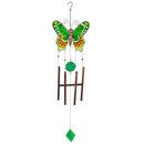Cottage Garden Wind Chime, Glass and Metal, Butterfly Asst of 2