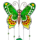 Cottage Garden Wind Chime, Glass and Metal, Butterfly Asst of 2
