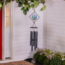 Avria Stained Glass Hand-Tuned Wind Chime, Hydrangeas, 36"