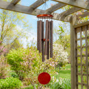Avria Wind Chime, Tuned Windchime, Round Wood Sail and Ring Top,27"H, Brown