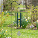 Avria Wind Chime, Tuned Wind Chime, Hexagonal Ring Top and Sail, 27"H, Dark Green