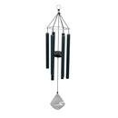 Avria Wind Chime, Tuned Wind Chime, Hexagonal Ring Top and Sail, 27"H, Dark Green