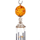 Cottage Garden Wind Chime, Glass & Metal, Glass Textured Ball Wind Chime with Dangle, 26", Asst of 3