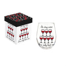 Just for Laughs Pet Wine Glass Stemless, "In Dog Wine I've Only Had One", 17oz, Gift Box