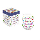This Calls For Cake Birthday Wine Glass Stemless, "Another Year" 17oz, Gift Box