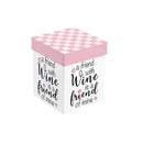 Just for Laughs Wine Glass Stemless, "A Friend with Wine is a Friend of Mine", 17oz, Gift Box