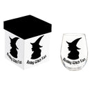 Haunted House Wine Glasses Stemless Glass with Gift Box, "Resting Witch Face"