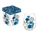 VivaStyle Gilded Meadow Wine Glass Stemless, 17oz, Gift box