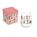 Hillside Pasture Western Cowboy Boots Wine Glass Stemless, 17oz, Gift box