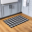 Black & White Plaid Washable Mat 24"x36"