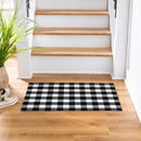 Black & White Plaid Washable Mat 24"x36"