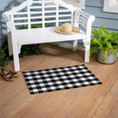 Black & White Plaid Washable Mat 24"x36"