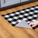 Black & White Plaid Washable Mat 24"x36"