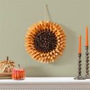 Harvest Blossom Wreath, Wood Curl Sunflower, 14.5"H