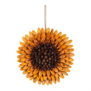 Harvest Blossom Wreath, Wood Curl Sunflower, 14.5"H