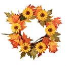 Harvest Blossoms Wreath, Autumn Sunflower, 17"