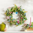 Palm Beach Wreath, Artificial Bright Butterfly Floral, 21.5"