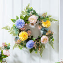 Cottage Garden Wreath Artificial Floral, 21.5"