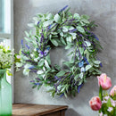 Cottage Garden Wreath Artificial Lavender with Butterflies, 21.5"