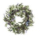 Cottage Garden Wreath Artificial Lavender with Butterflies, 21.5"